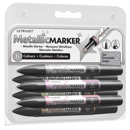 Marcador Metallic Marker LetraSet 06 Cores Set 2